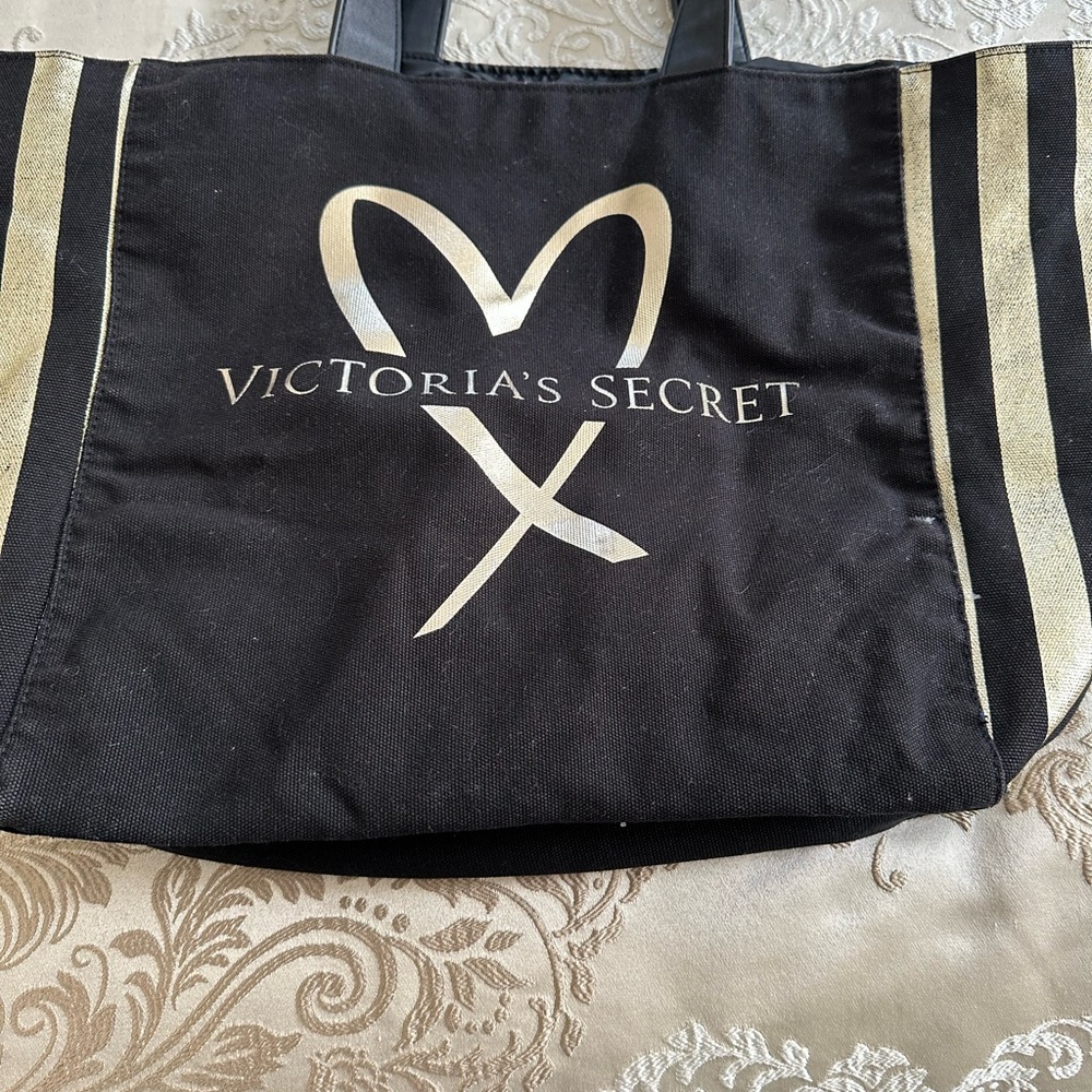 Victoria's Secret Elegant Black and Gold Tote